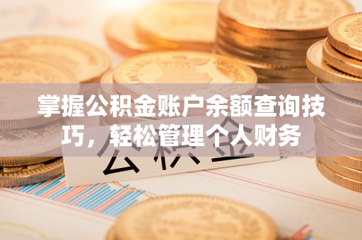射阳掌握公积金账户余额查询技巧，轻松管理个人财务