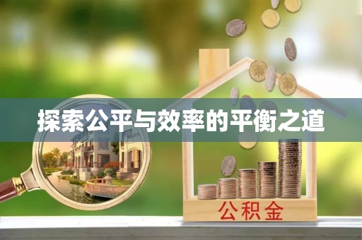 中西探索公平与效率的平衡之道