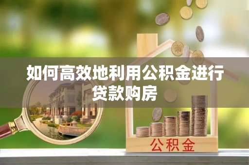 郏县如何高效地利用公积金进行贷款购房